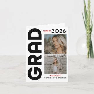 Modern minimalist bold black typography grad 2026 announcement