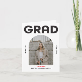 Modern minimalist bold black typography grad 2026  invitation