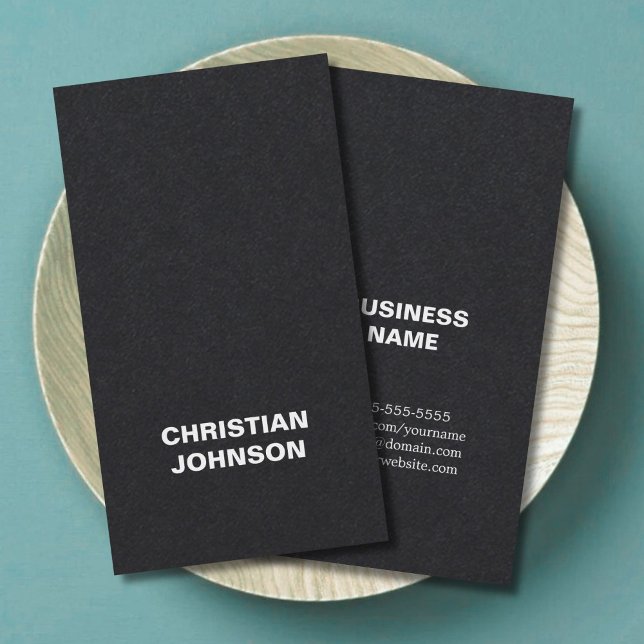 Modern Minimalist Bold Black White Consultant Business Card (Creator Uploaded)