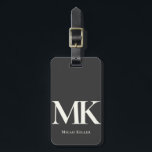 Modern Minimalist Bold Monogram Black and White Luggage Tag<br><div class="desc">Make a bold statement with this unique,  minimalist monogram luggage tag in black and white with stark typography for a modern,  professional look.</div>