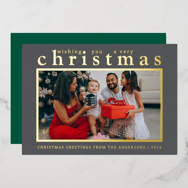 Modern Minimalist Bold Typography Christmas Photo (Front/Back)