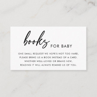 Modern Minimalist Books for Baby Shower Enclosure Card