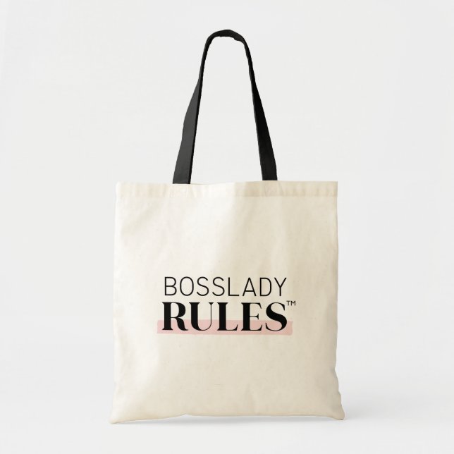 Modern Minimalist BossLady Rules Logo Tote Bag (Front)