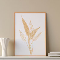 Modern Minimalist Botanical Leaves Drawing
