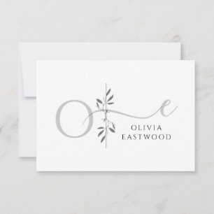 Modern Minimalist Botanical Monogram Card
