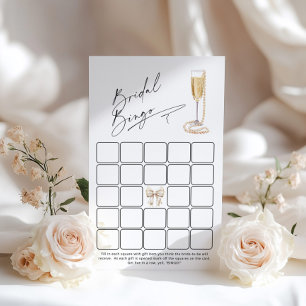 Modern Minimalist bridal bingo Prosecco game