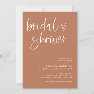 Modern Minimalist Bridal Shower   Boho Bridal  Inv Invitation