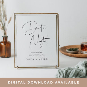 Modern Minimalist Bridal Shower Date Jar Sign