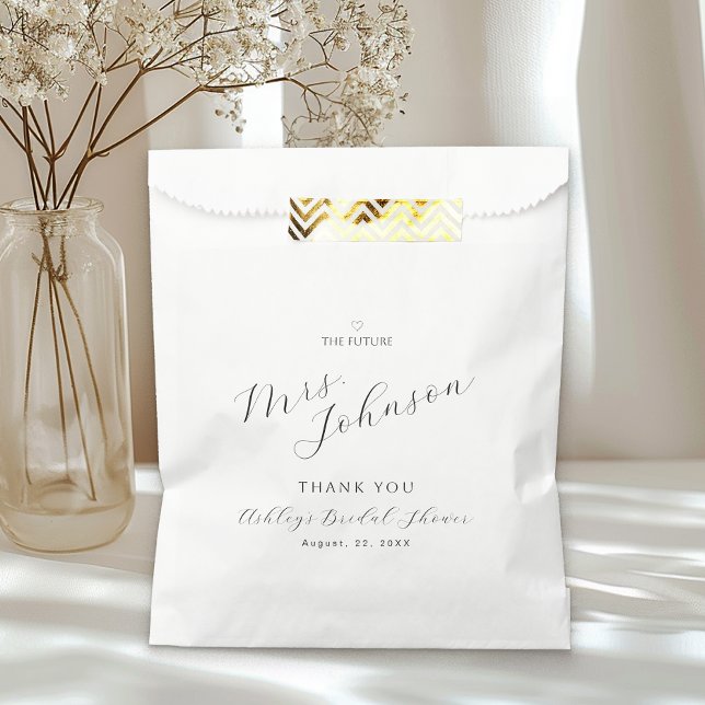 Modern Minimalist Bridal Shower Favour Bag (Simple Bridal Shower Favor Bag)