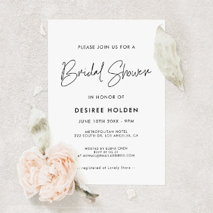Modern minimalist bridal shower invitation