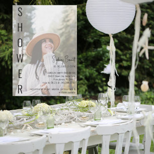 Modern Minimalist Bride Photo II Bridal Shower  Invitation