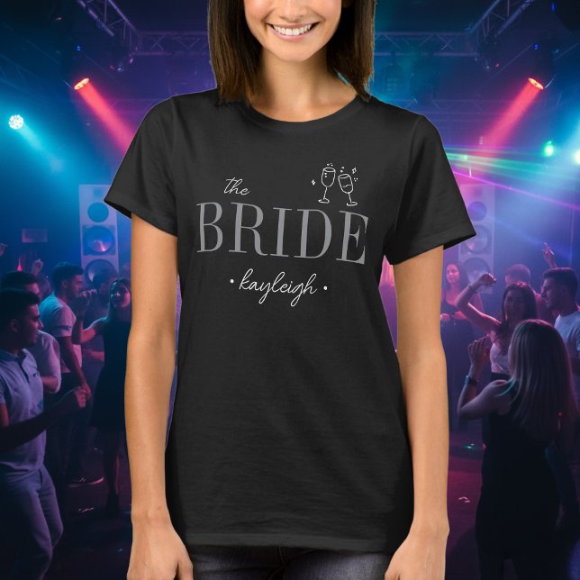 Modern Minimalist Bride Script Bachelorette T-Shirt (Creator Uploaded)