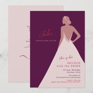 Modern Minimalist Bride Silhouette Bridal Brunch Invitation