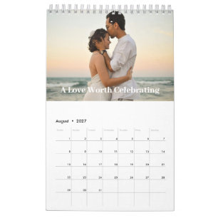 Modern Minimalist Bride to be Fiancee Photo Calendar