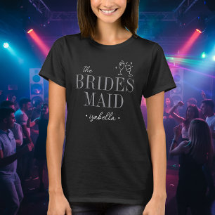 Modern Minimalist Bridesmaid Script Bachelorette T-Shirt