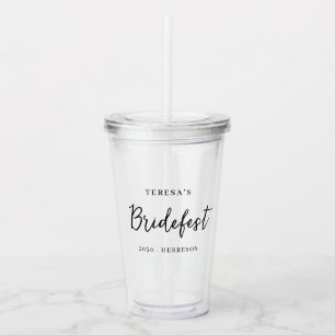 Modern Minimalist Bridesmaid Script Design Acrylic Tumbler