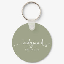 Modern Minimalist Bridesmaid Script Sage Green