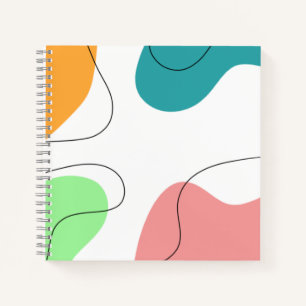 Modern Minimalist Bright Color Blobs Abstract Art Notebook