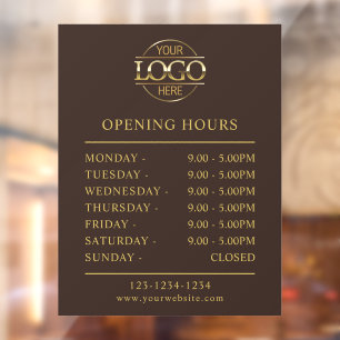 Modern Minimalist Brown Business Opening Hours