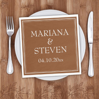 Modern Minimalist Brown Napkin