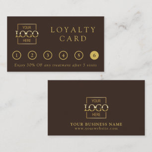Modern Minimalist Brown Professional Logo Reward Loyalty Card