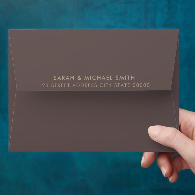 Modern Minimalist Brown Return Address Envelope (Hand)