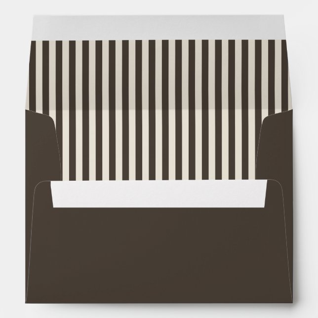 Modern Minimalist Brown Stripes Envelope (Back (Bottom))