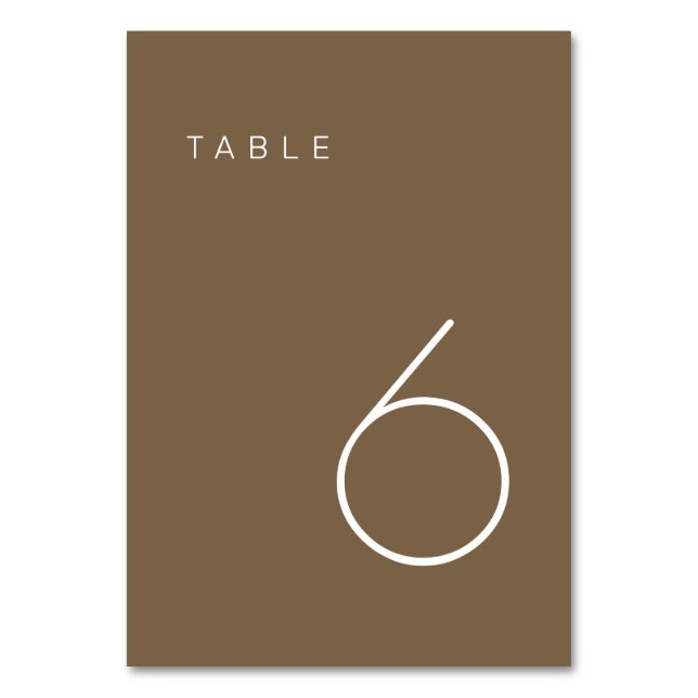 Modern Minimalist Brown Table Number Table Tent Si (Front)