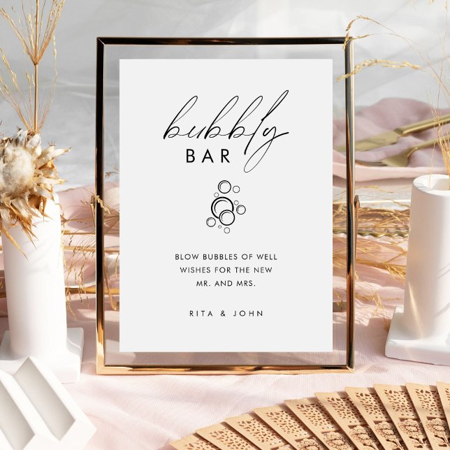Modern Minimalist Bubble Send Off Script Wedding Pedestal Sign (Creator Uploaded)