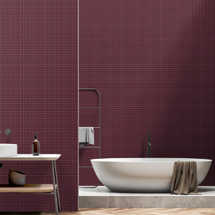 Modern Minimalist Burgundy Checks Chequered Design Wallpaper