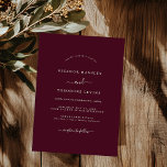 Modern Minimalist Burgundy Wedding   Invitation<br><div class="desc">More Pretty Wedding Invitations in the Little Bayleigh Store!</div>