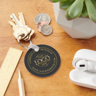 Modern Minimalist Busines Logo Promotional Grey Key Ring