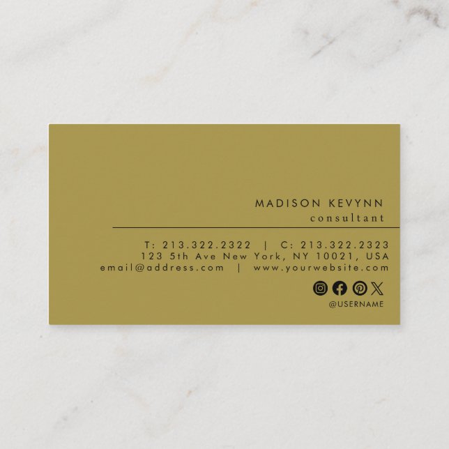 Modern Minimalist  Business Card (Back)