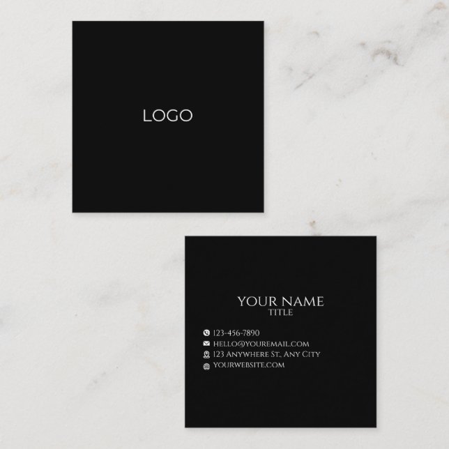 Modern Minimalist Business Card - Customisable Nam (Front/Back)