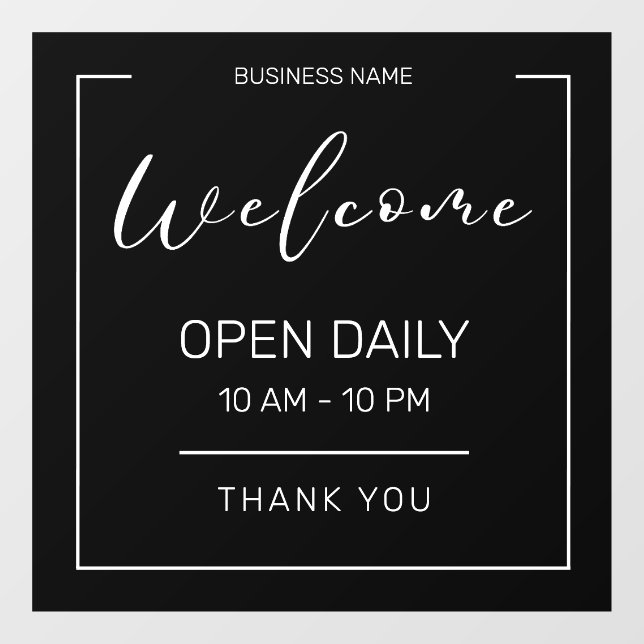 Modern, Minimalist Business Hours Store Café Open (Sheet)