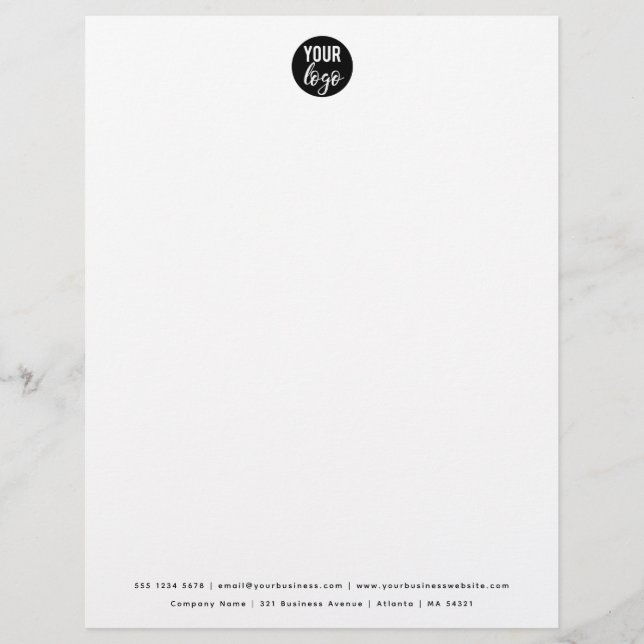 Modern Minimalist Business Logo  Custom Letterhead (Front)