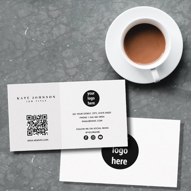 Modern Minimalist Business Logo QR Code  Business Card (Modern Minimalist Business Logo QR Code Business Card)