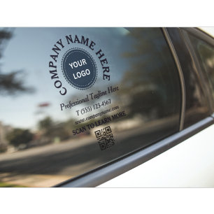 Modern Minimalist Business Logo QR Code Car Window