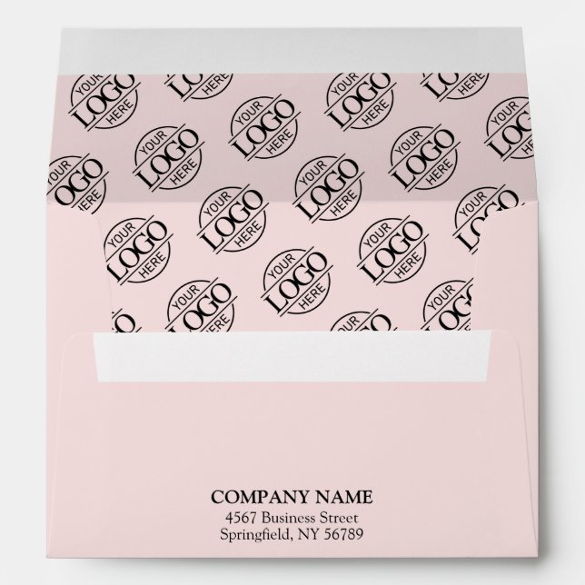 Modern Minimalist Business Logo Return Address Envelope (Back (Bottom))
