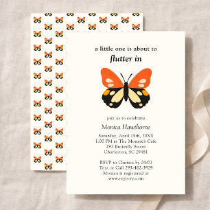 Modern Minimalist Butterfly Baby Shower Invitation