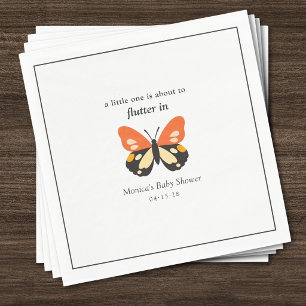 Modern Minimalist Butterfly Baby Shower Napkin