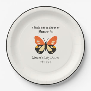 Modern Minimalist Butterfly Baby Shower Paper Plate