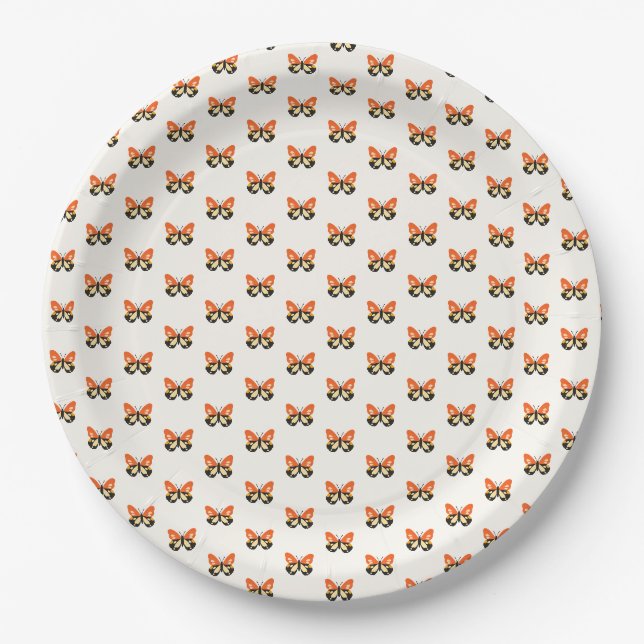 Modern Minimalist Butterfly Paper Plate (Front)