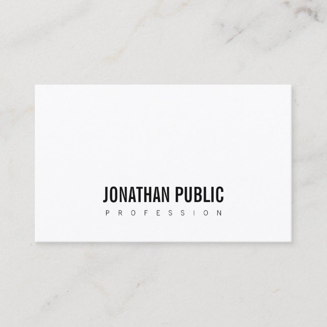 Modern Minimalist BW Professional Elegant Plain Business Card (Front)