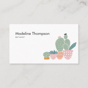 Modern Minimalist Cactus Cacti Succulent Business Card
