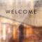 Modern Minimalist Cafe Welcome Sign Sticker