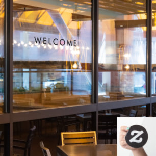 Modern Minimalist Cafe Welcome Sign Sticker