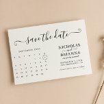 Modern Minimalist Calendar Budget White Simple Save The Date<br><div class="desc">Modern Minimalist Calendar Budget White Simple Save the Date. Easily personalise by replacing each info. Move the circle by clicking the link Customise further. Make sure to check the preview before adding to cart. (Photo by Jonathan Borba from Pexels)</div>