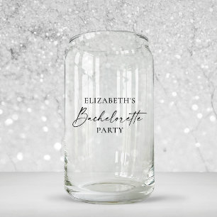 Modern Minimalist Calligraphy Bachelorette Party Can Glass