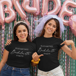 Modern Minimalist Calligraphy Bachelorette Party T-Shirt